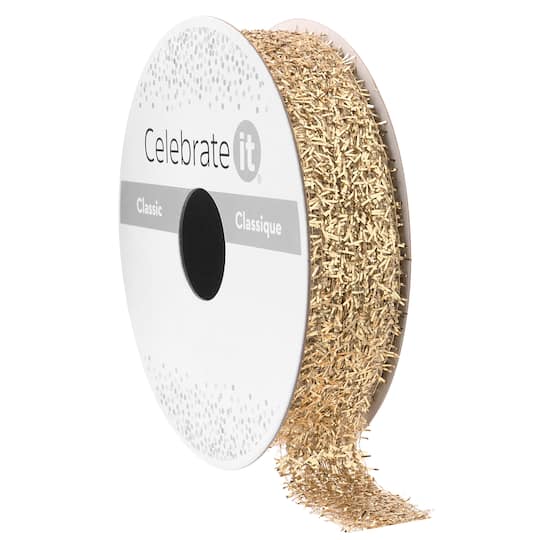 5/8" x 5yd. Gold Metallic Ribbon by Celebrate It® Classic